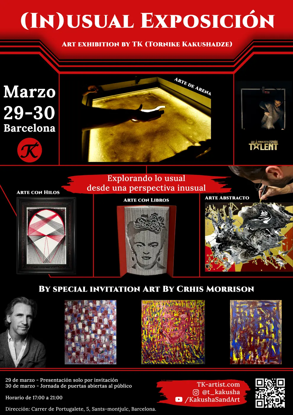 Poster for TK's UnUsual Exhibition in Barcelona